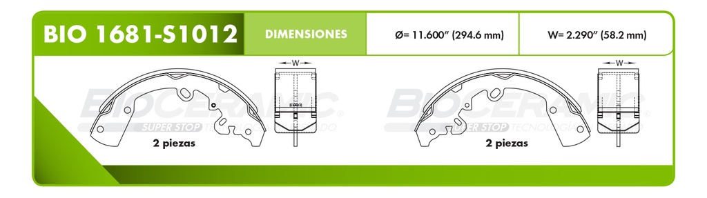 Zapata para freno Bioceramic FT BioCeramic BIO 1681-S1012