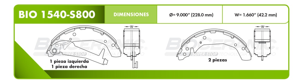 Zapata para freno Bioceramic FT BioCeramic BIO 1540-S800