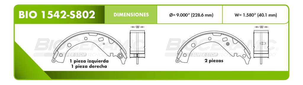 Zapata para freno Bioceramic FT BioCeramic BIO 1542-S802