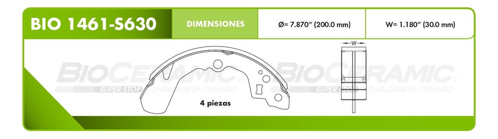 Zapata para freno Bioceramic FT BioCeramic BIO 1461-S630