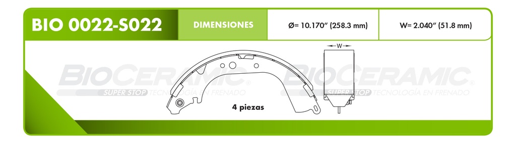 Zapata para freno Bioceramic FT BioCeramic BIO 0022-S022