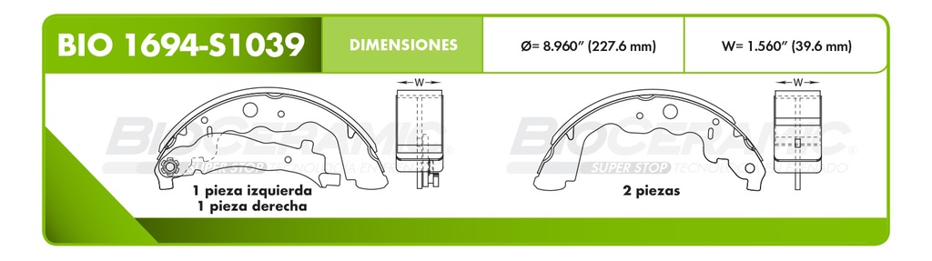 Zapata para freno Bioceramic FT BioCeramic BIO 1694-S1039