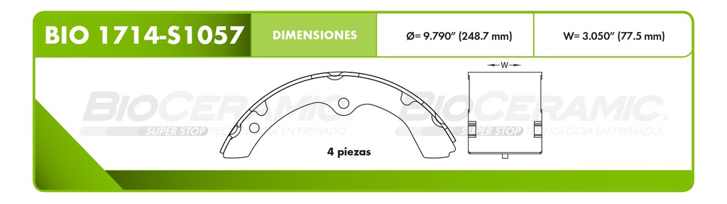 Zapata para freno Bioceramic FT BioCeramic BIO 1714-S1057