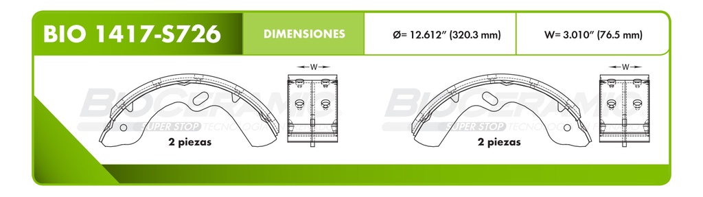 Zapata para freno Bioceramic FT BioCeramic BIO 1417-S726