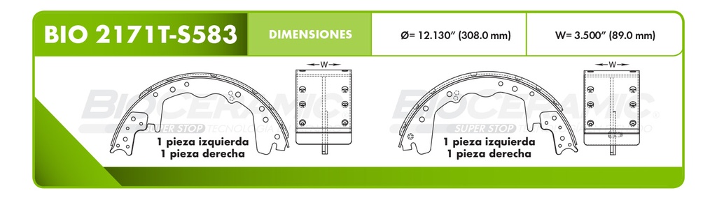 Zapata para freno Bioceramic FT BioCeramic BIO 2171T-S583