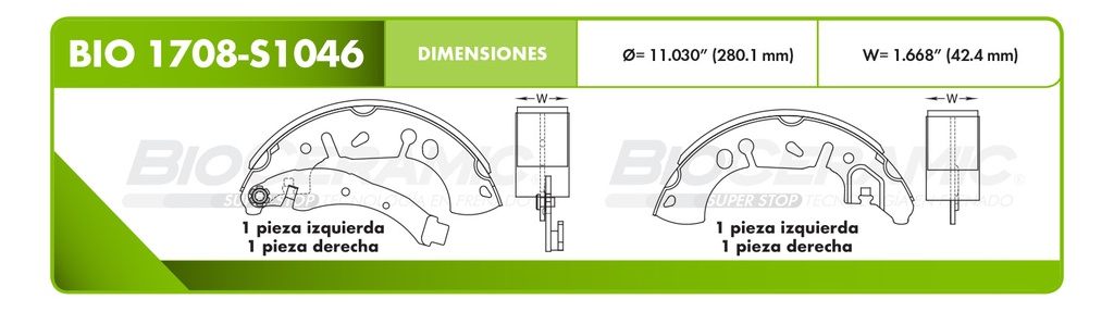 Zapata para freno Bioceramic FT BioCeramic BIO 1708-S1046