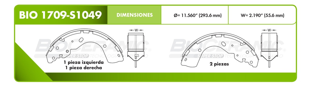 Zapata para freno Bioceramic FT BioCeramic BIO 1709-S1049
