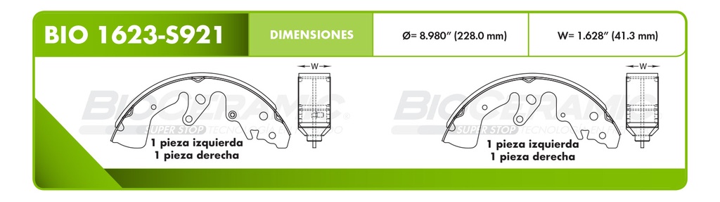 Zapata para freno Bioceramic FT BioCeramic BIO 1623-S921