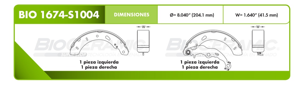 Zapata para freno Bioceramic FT BioCeramic BIO 1674-S1004