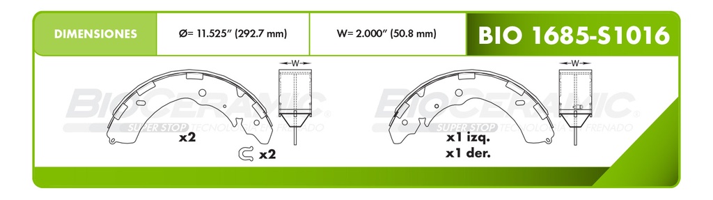 Zapata para freno Bioceramic FT BioCeramic BIO 1685-S1016