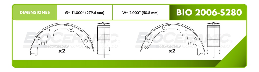 Zapata para freno Bioceramic FT BioCeramic BIO 2006-S280