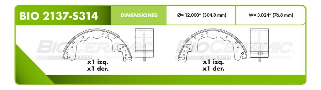 Zapata para freno Bioceramic FT BioCeramic BIO 2137-S314