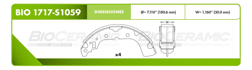 Zapata para freno Bioceramic FT BioCeramic BIO 1717-S1059