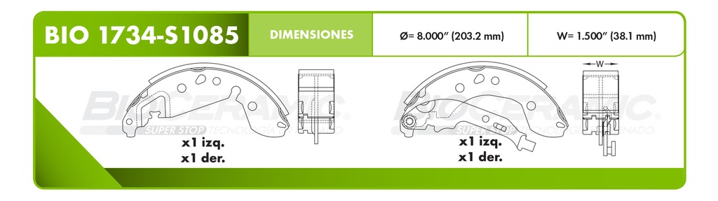 Zapata para freno Bioceramic FT BioCeramic BIO 1734-S1085