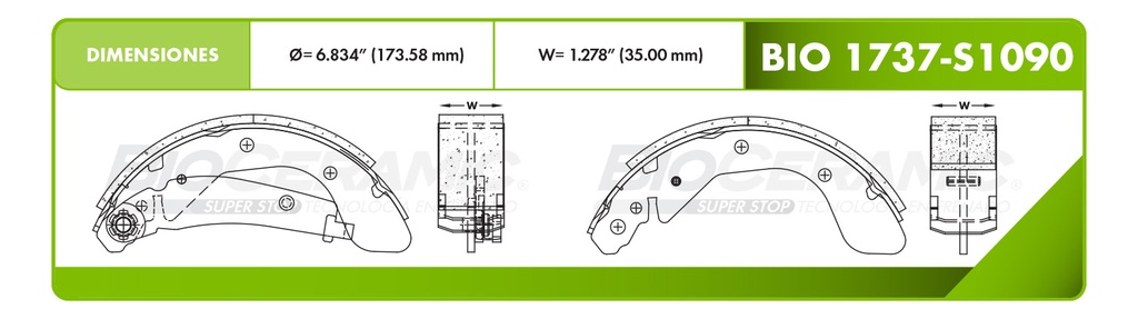 Zapata para freno Bioceramic FT BioCeramic BIO 1737-S1090