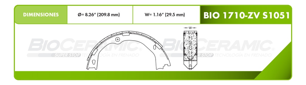 Zapata para freno Bioceramic FT BioCeramic BIO 1710-S1051