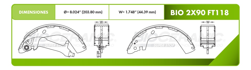 Zapata para freno Bioceramic FT BioCeramic BIO 2X90-FT118