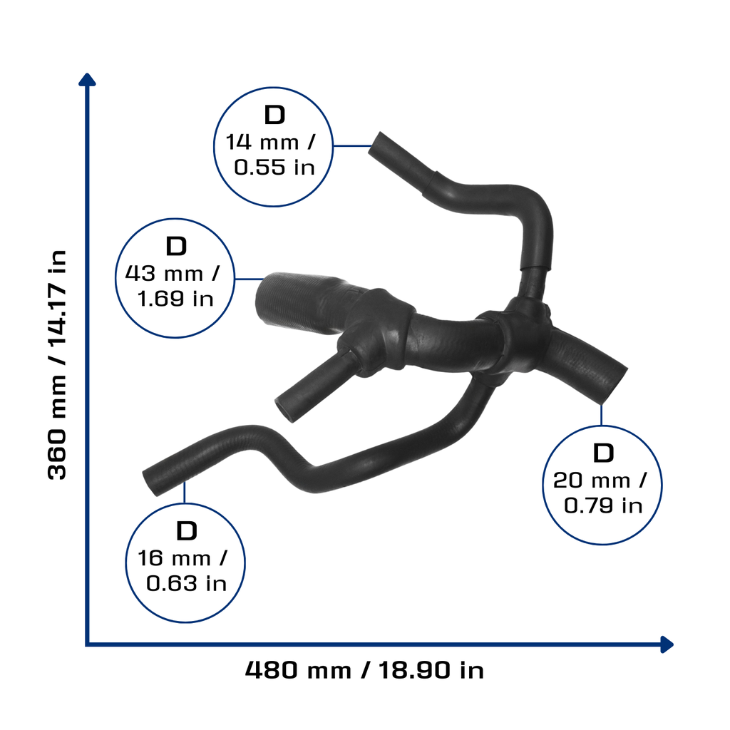 CA-3981 — Manguera Radiador CAUPLAS 3981