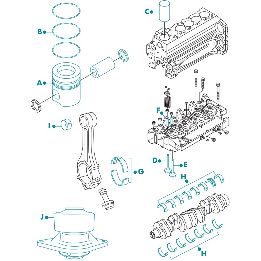 MO-MD3802072 50MM — Cojinetes de bancada para motor Diesel Moresa MD3802072 50MM