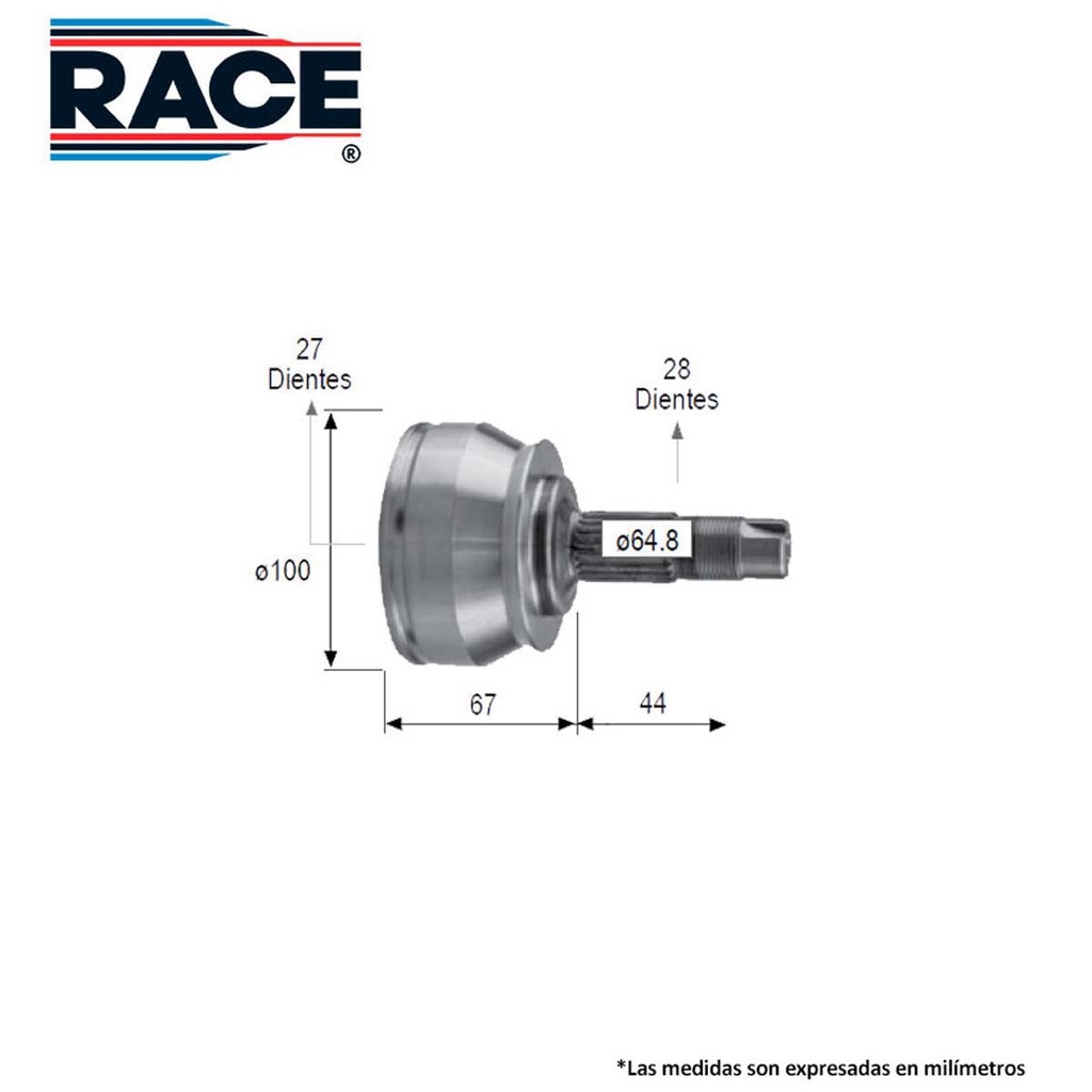 RA-RR-9562 — Junta Lado Rueda Transmision Manual Izq/Der Race RR-9562