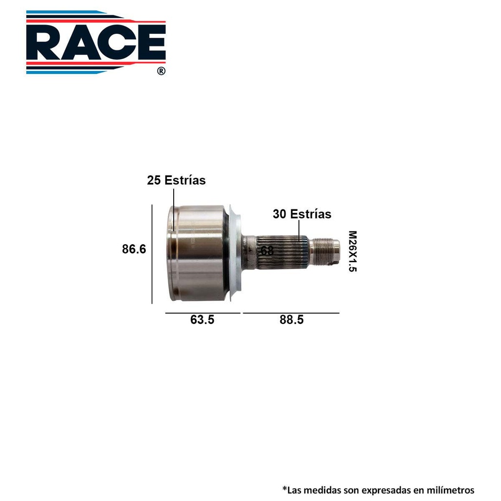Junta lado rueda Race transmision aut lado der/izq Race RR-9570