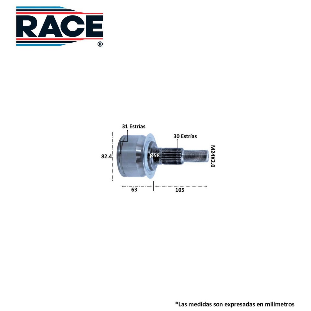 Junta lado rueda Race transmision aut lado der/izq Race RR-9585