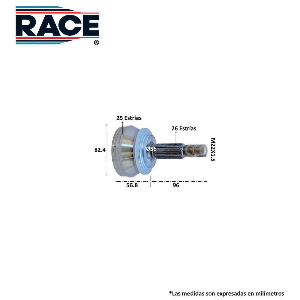 RA-RR-9587 — Junta lado rueda Race transmision aut lado der/izq Race RR-9587