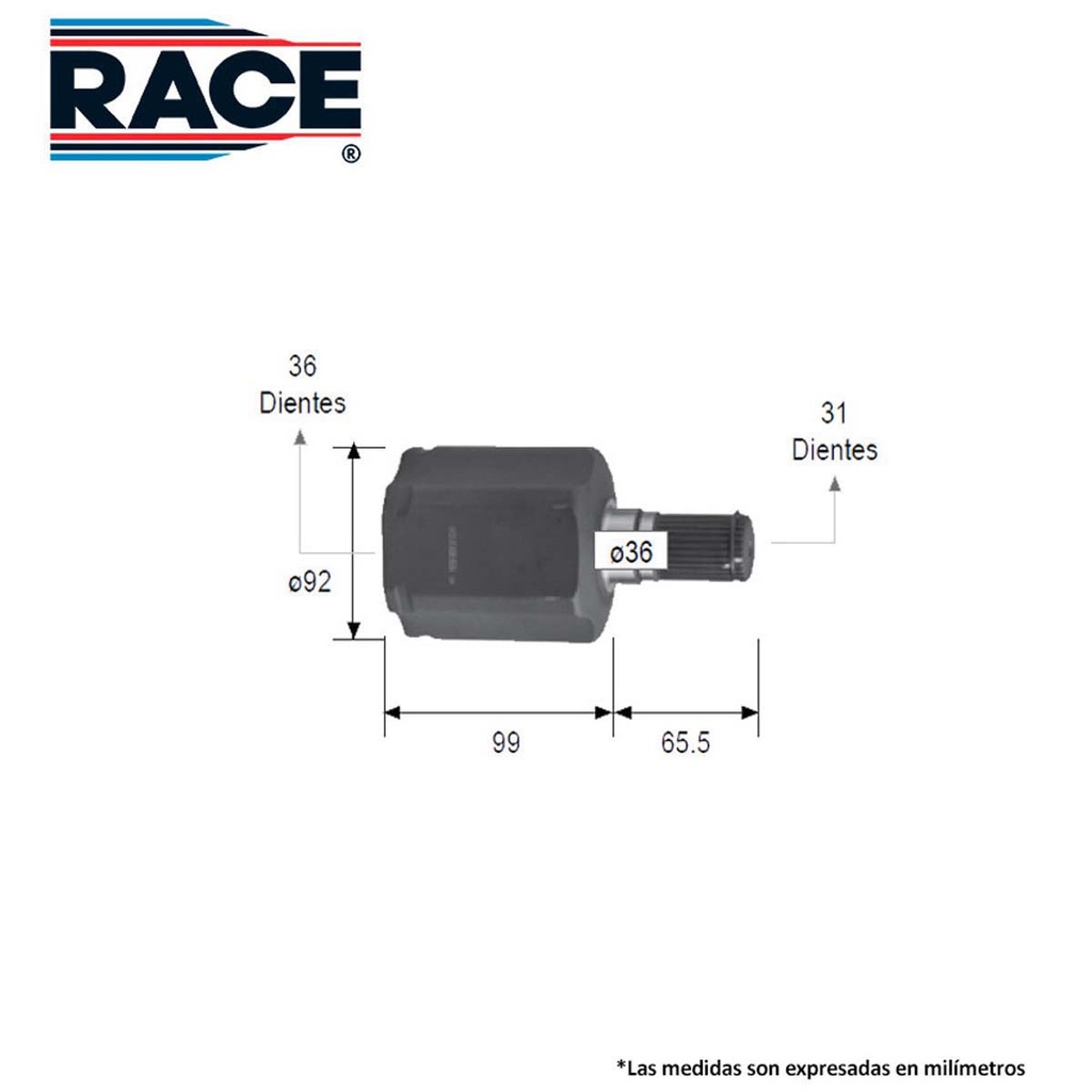 Junta lado caja race transmision automatica lado izquierdo Race RC-8500