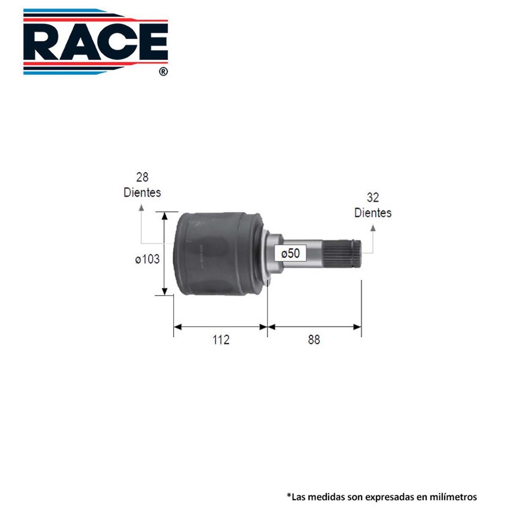 Junta lado caja race transmision automatica lado der/izq Race RC-8622