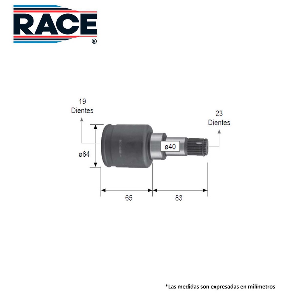 Junta lado caja race transmision manual lado der/izq Race RC-8623