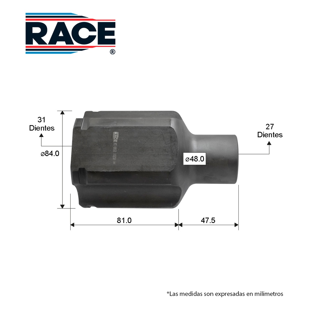 Junta L/C CHEVROLET Equinox 2.4L 16-17 / TA - Derecha - Int. 31 - Ext. 27 Race RC-8658