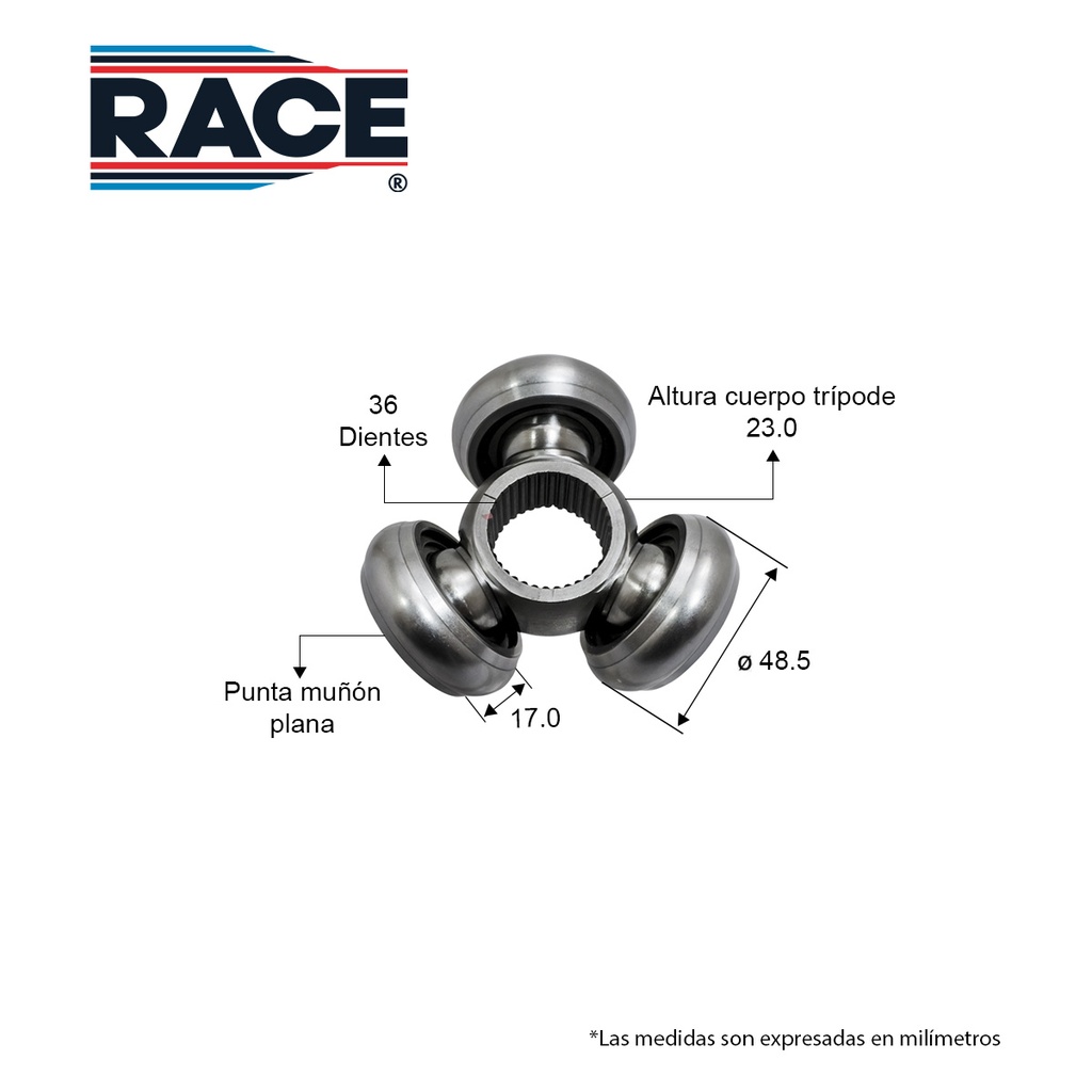 Tripode RAM 1500 3.7/4.7/5.7L 12-16 4WD. Aut. Izq/Der Race RT-5049