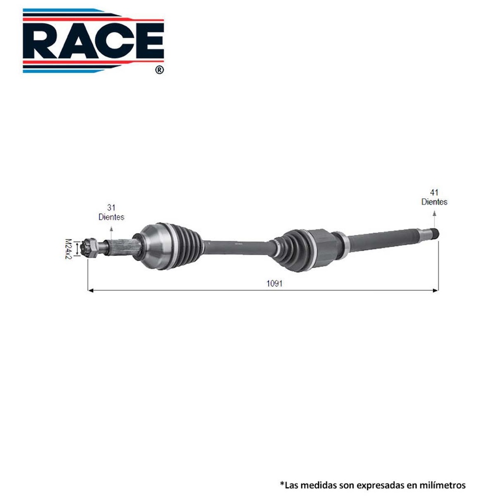 Flecha homocinetica race transmision manual lado derecho 6 vel Race RF-8032