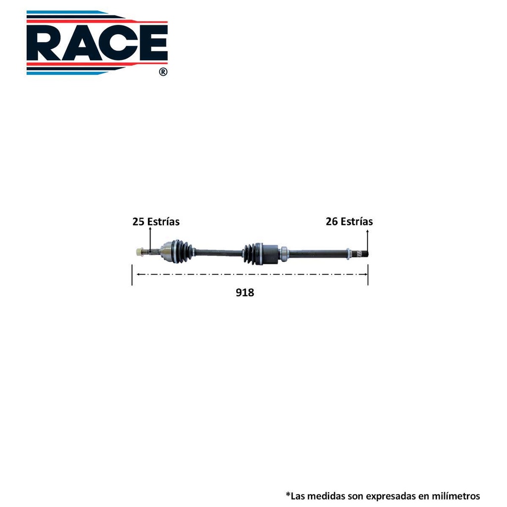 Flecha completa race transmision manual lado derecho Race RF-8041