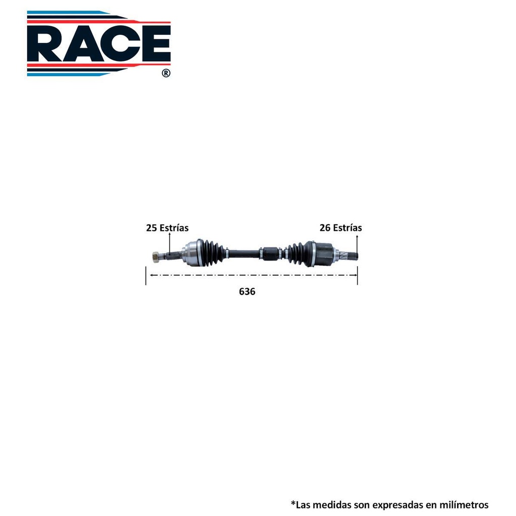 Flecha completa race transmision manual lado izquierdo Race RF-8042