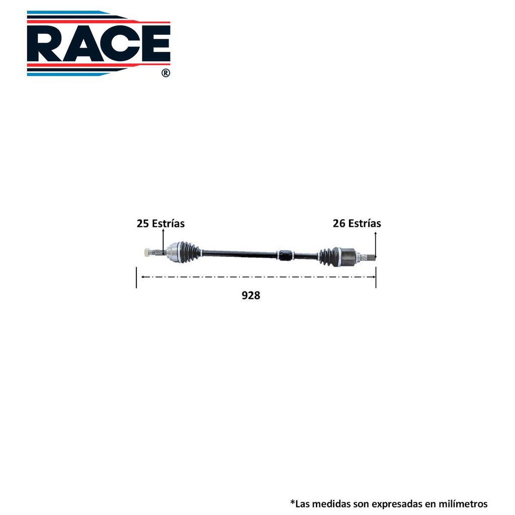 RA-RF-8043 — Flecha completa race transmision manual lado derecho Race RF-8043
