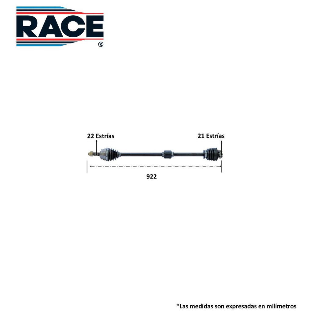 RA-RF-8051 — Flecha completa race transmision manual lado derecho Race RF-8051