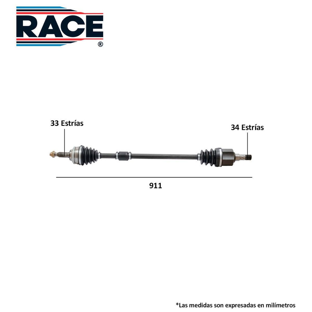 Flecha completa race transmision manual lado derecho Race RF-8064
