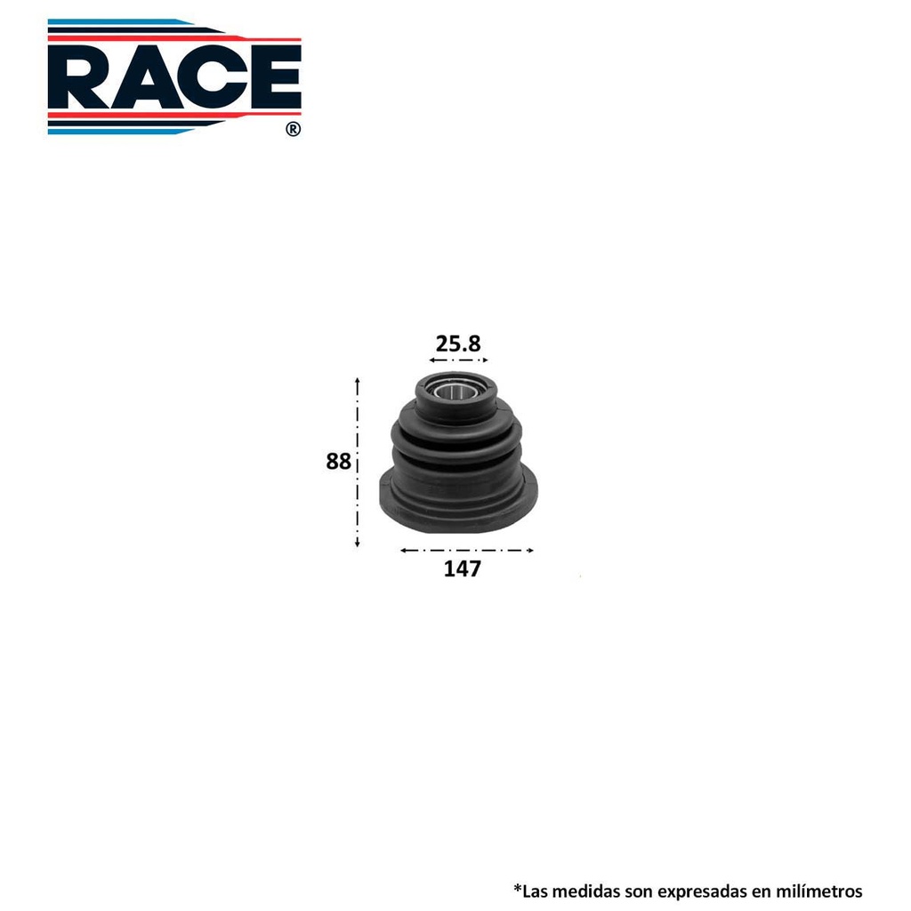 Cubrepolvo lado caja race transmision man lado izq Race BC-2727