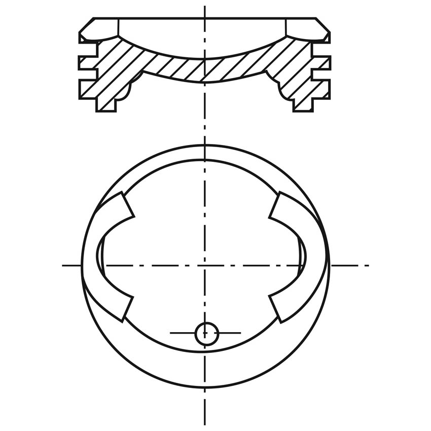 VE-P1600NI 040 — Piston para motor a gasolina Vehyco P1600NI 040