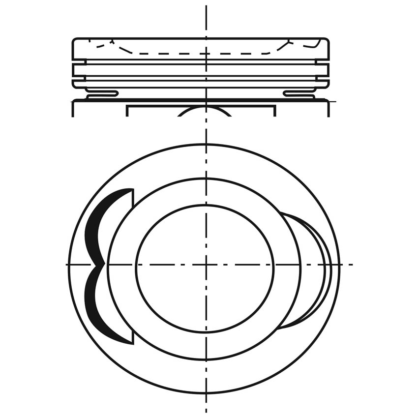 VE-P2200M-A 075 — Piston para motor a gasolina Vehyco P2200M-A 075