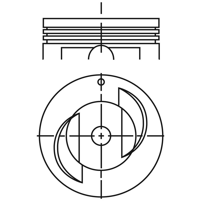 VE-P3300N 075 — Piston para motor a gasolina Vehyco P3300N 075