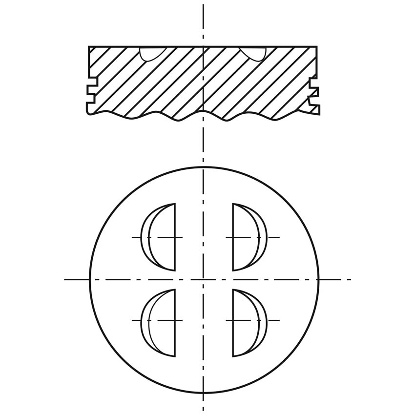 VE-P350CH 040 — Piston para motor a gasolina Vehyco P350CH 040