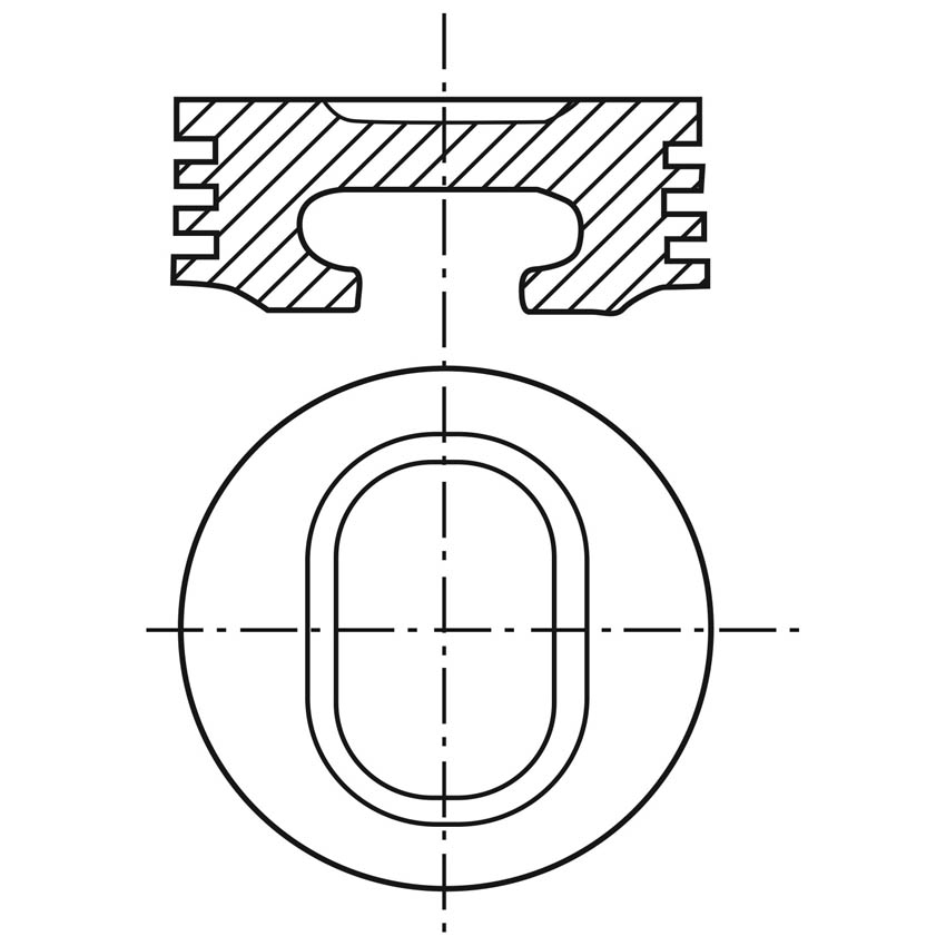 VE-P351FW2 030 — Piston para motor a gasolina Vehyco P351FW2 030