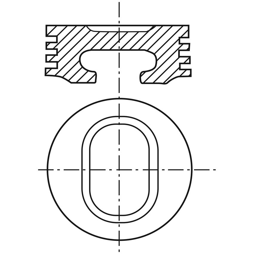 VE-P351FWI STD — Piston para motor a gasolina Vehyco P351FWI STD