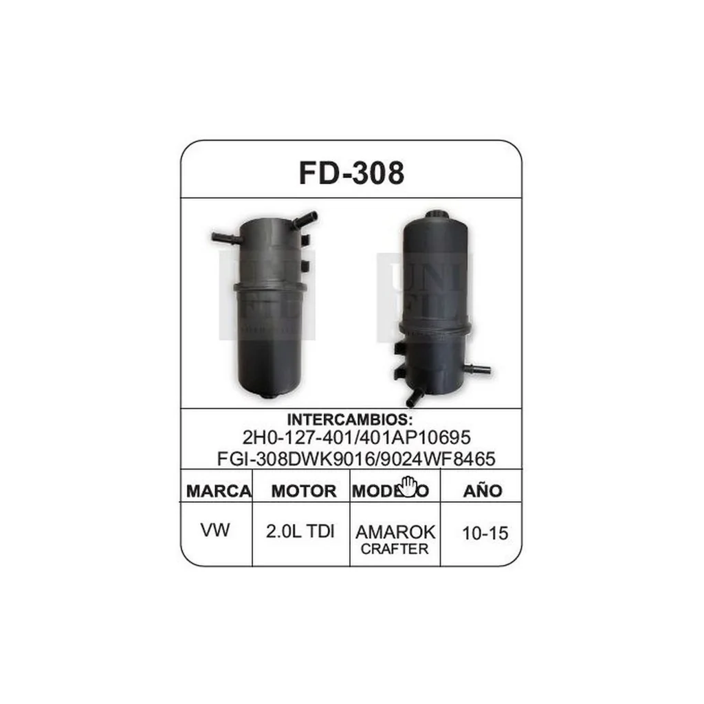 UN-FD-308 — Filtro de Combustible FD-308 Unifil