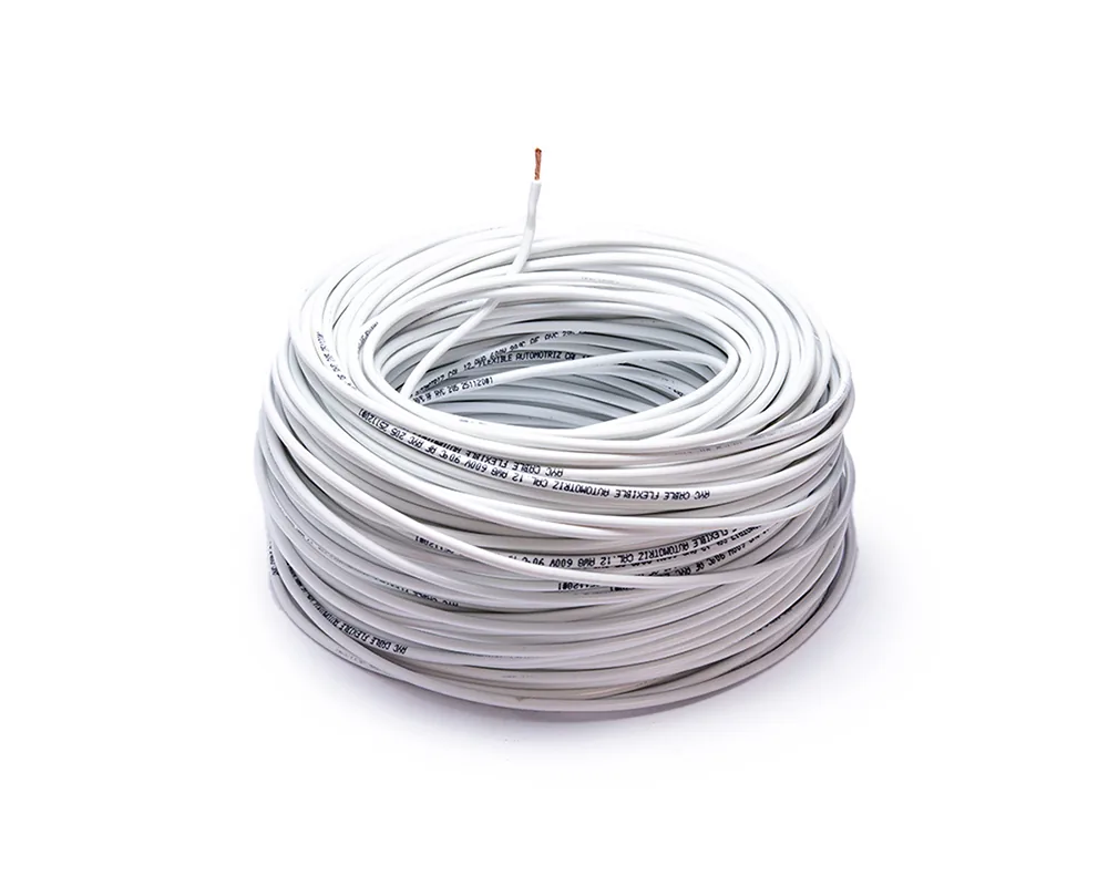 AY-13143 — Cable flexible automotriz para instalación calibre 12" blanco 100... AYC 13143