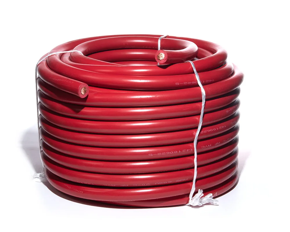 Cable para acumulador automotriz calibre 2/0 rojo 25 metros AYC 49508C