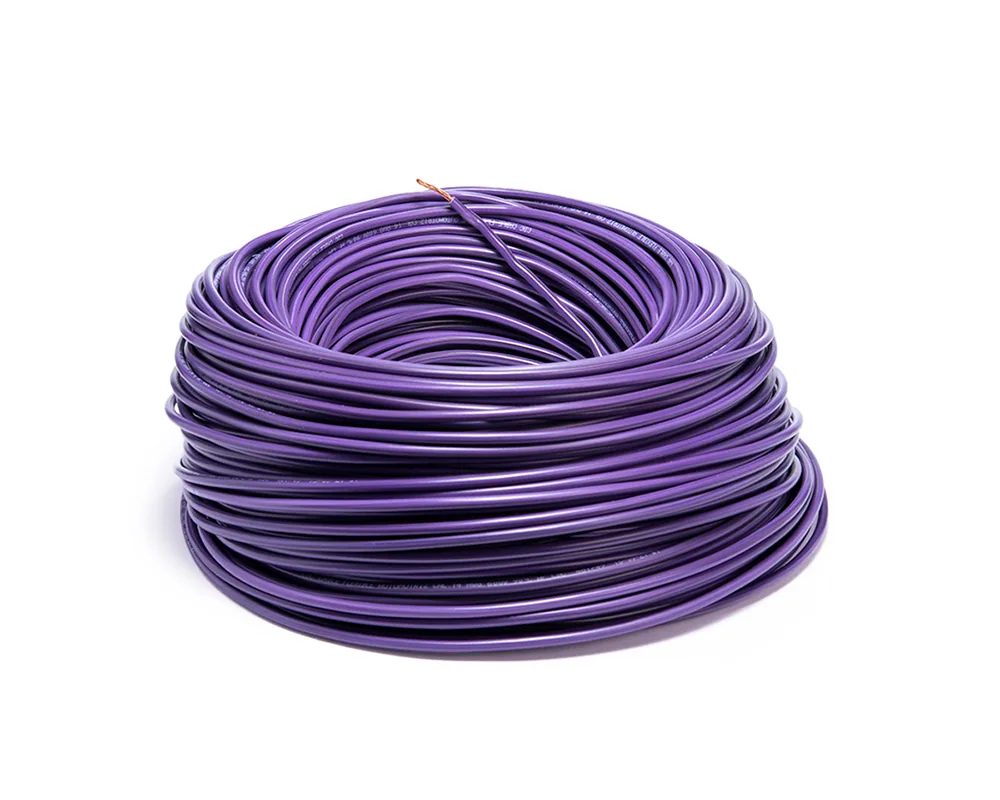CD-05744 — Cable flexible automotriz para instalación calibre 14" morado carrete... CDC 05744