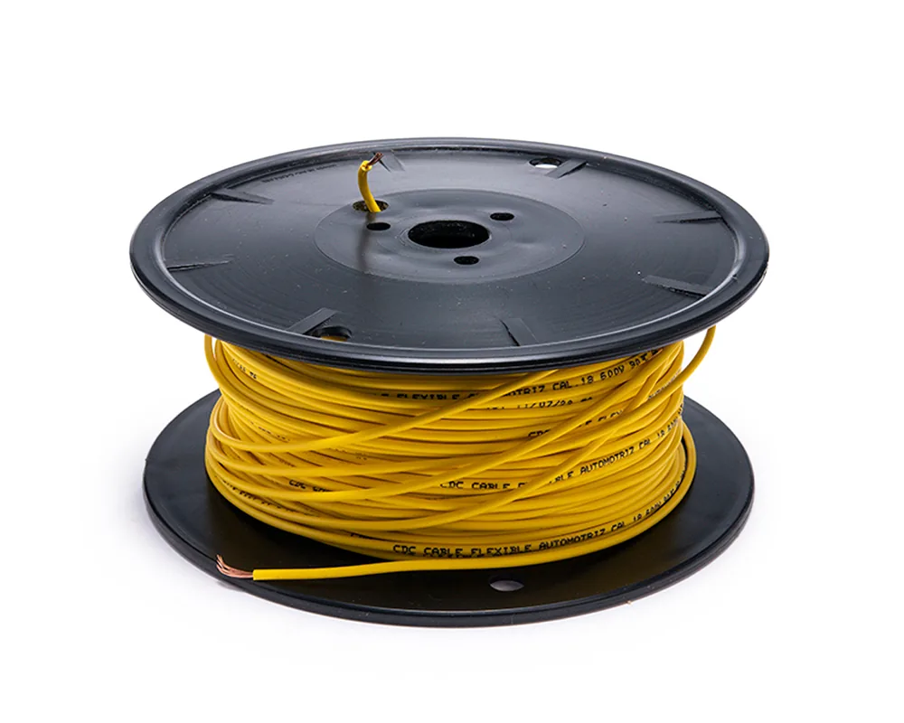 CD-05759 — Cable flexible automotriz para instalación calibre 18" amarillo... CDC 05759